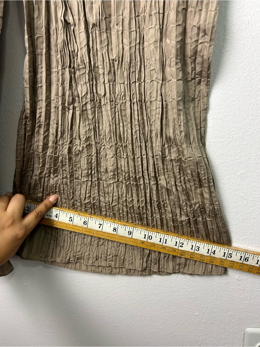 EILEEN FISHER Crushed 100% Silk Wide Leg Ankle Pants Size 2X Brown quite luxury - Picture 9 of 12